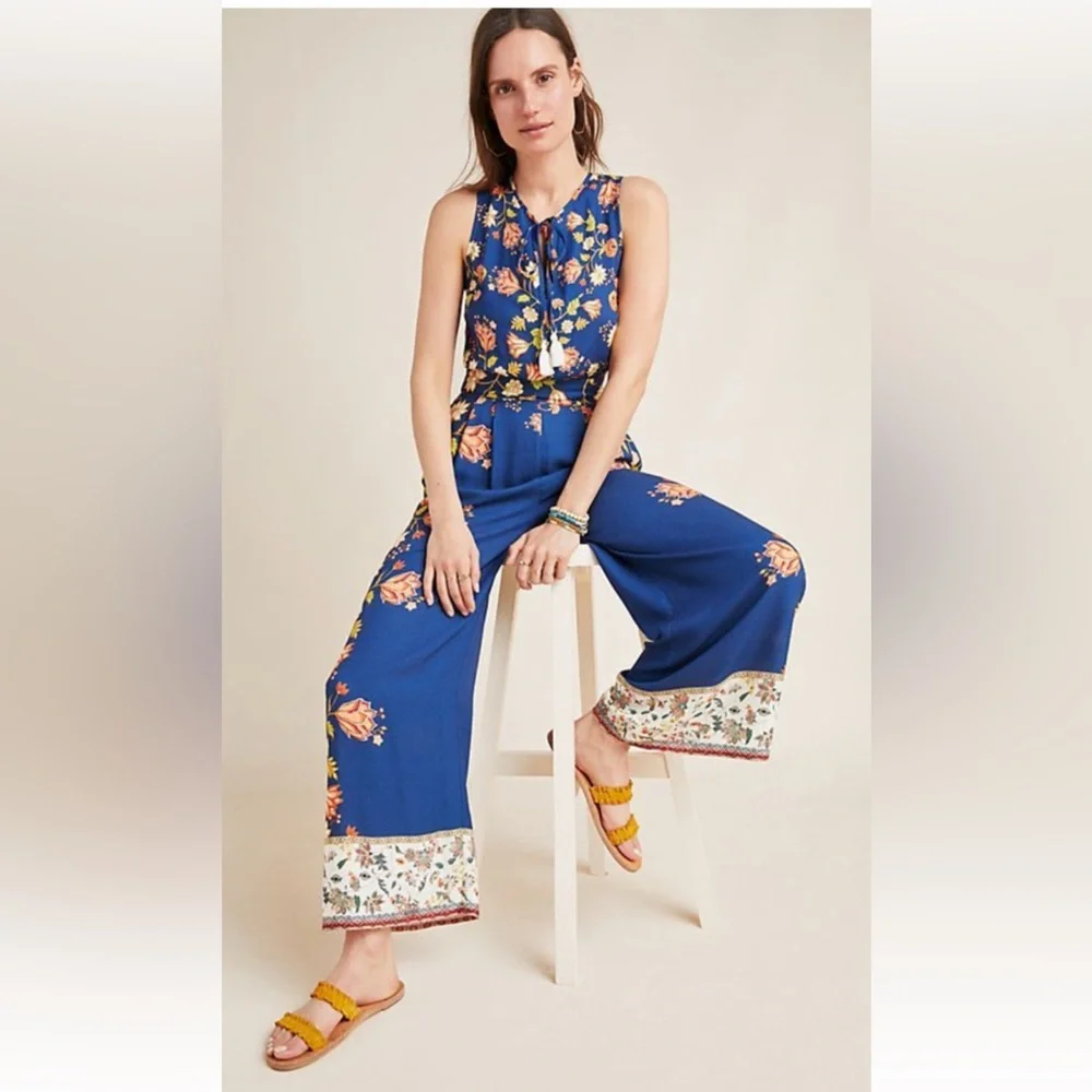 Farm Rio for Anthropologie Dollis Floral Jumpsuit - Picture 1 of 14